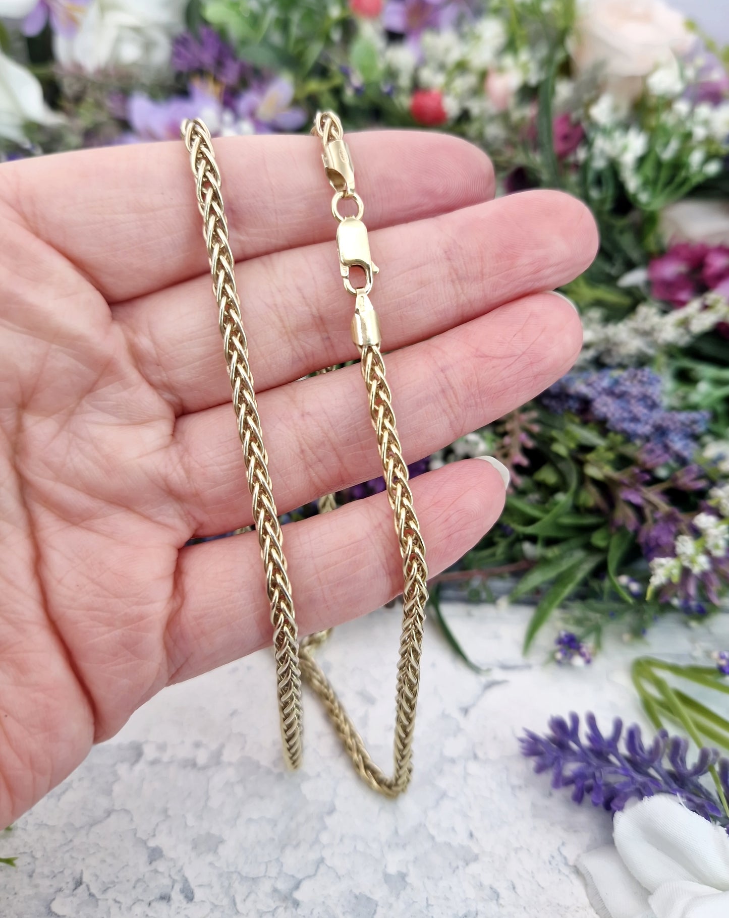 Vintage 9ct Yellow Gold on Sterling Silver Italian 22" Long Necklace Chain / 24.8 grams