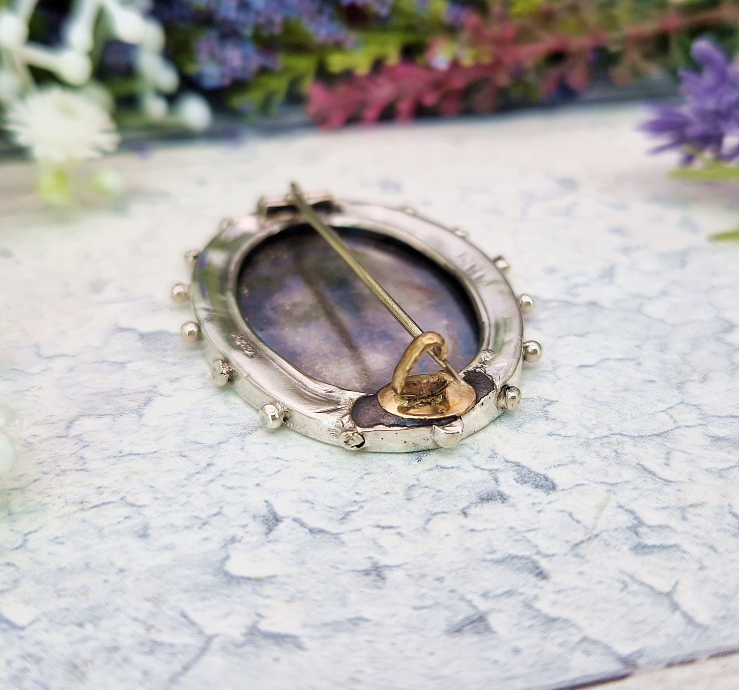 Antique 1889 Victorian Sterling Silver Large Aesthetic Oak Leaf and Acorn Brooch Pin