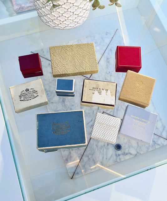 Collection of 10 Sweet Vintage Card Jewellery Boxes for Display Collection Gift
