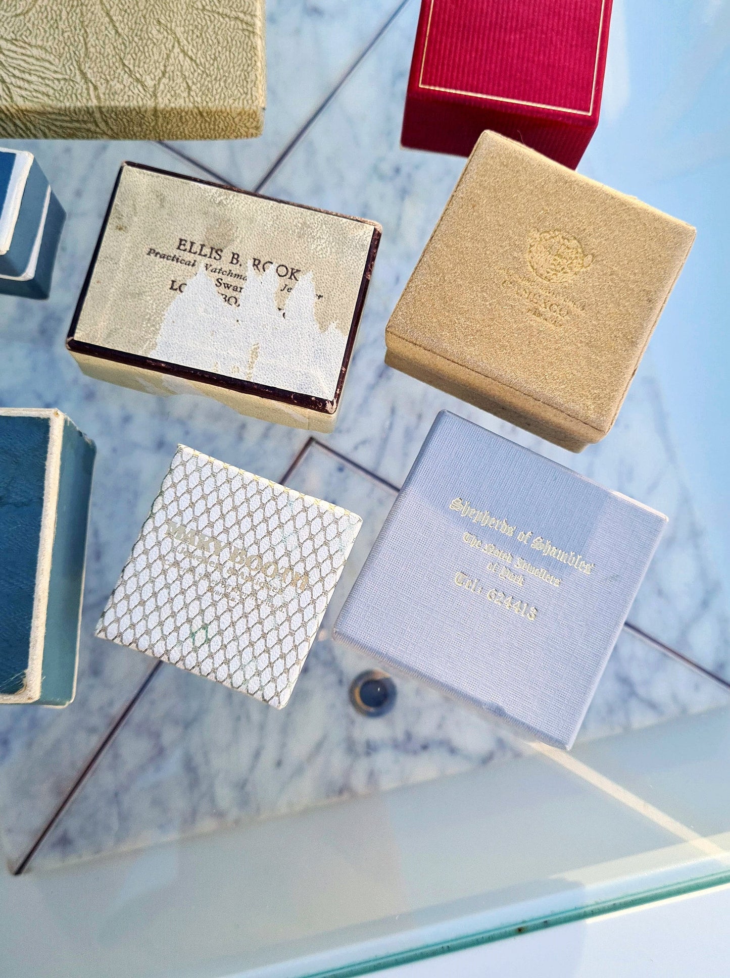 Collection of 10 Sweet Vintage Card Jewellery Boxes for Display Collection Gift