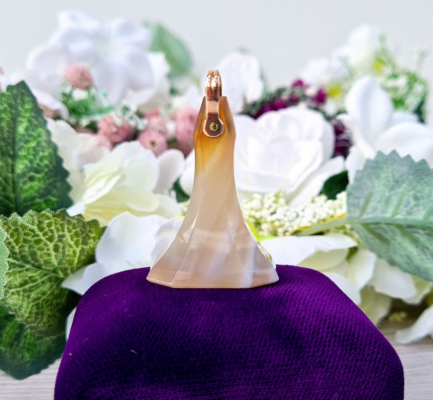 Antique Victorian Scottish 9ct Rose Gold Huge Banded Agate Statement Seal Fob Pendant