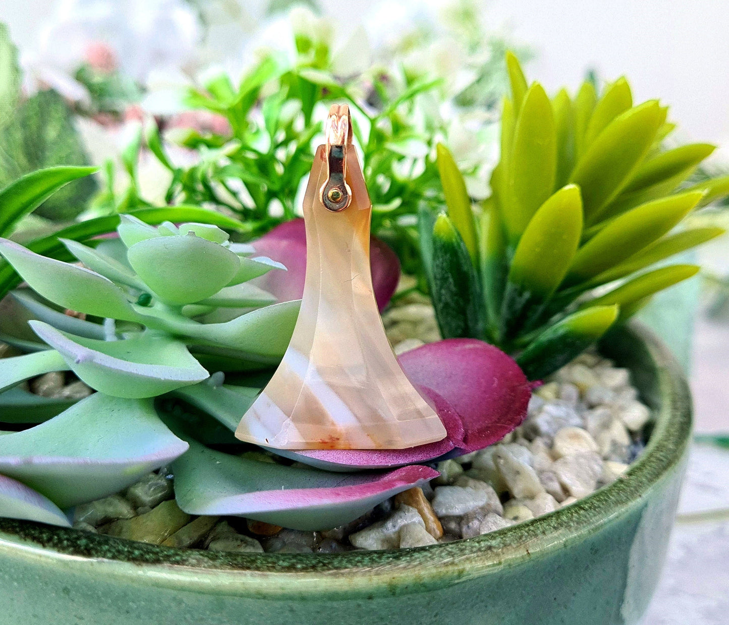 Antique Victorian Scottish 9ct Rose Gold Huge Banded Agate Statement Seal Fob Pendant