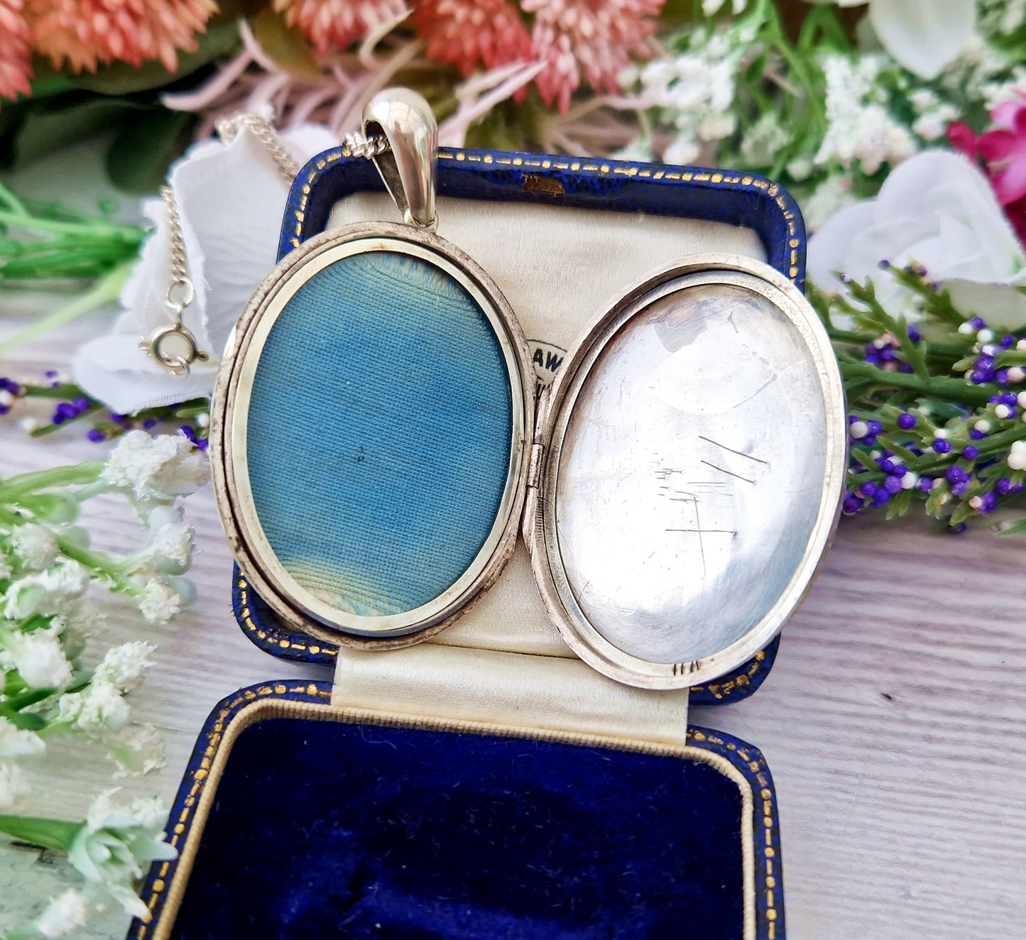 Antique Victorian Aesthetic Etruscan Style Sterling Silver Large Ornate Engraved Decorative Locket Pendant