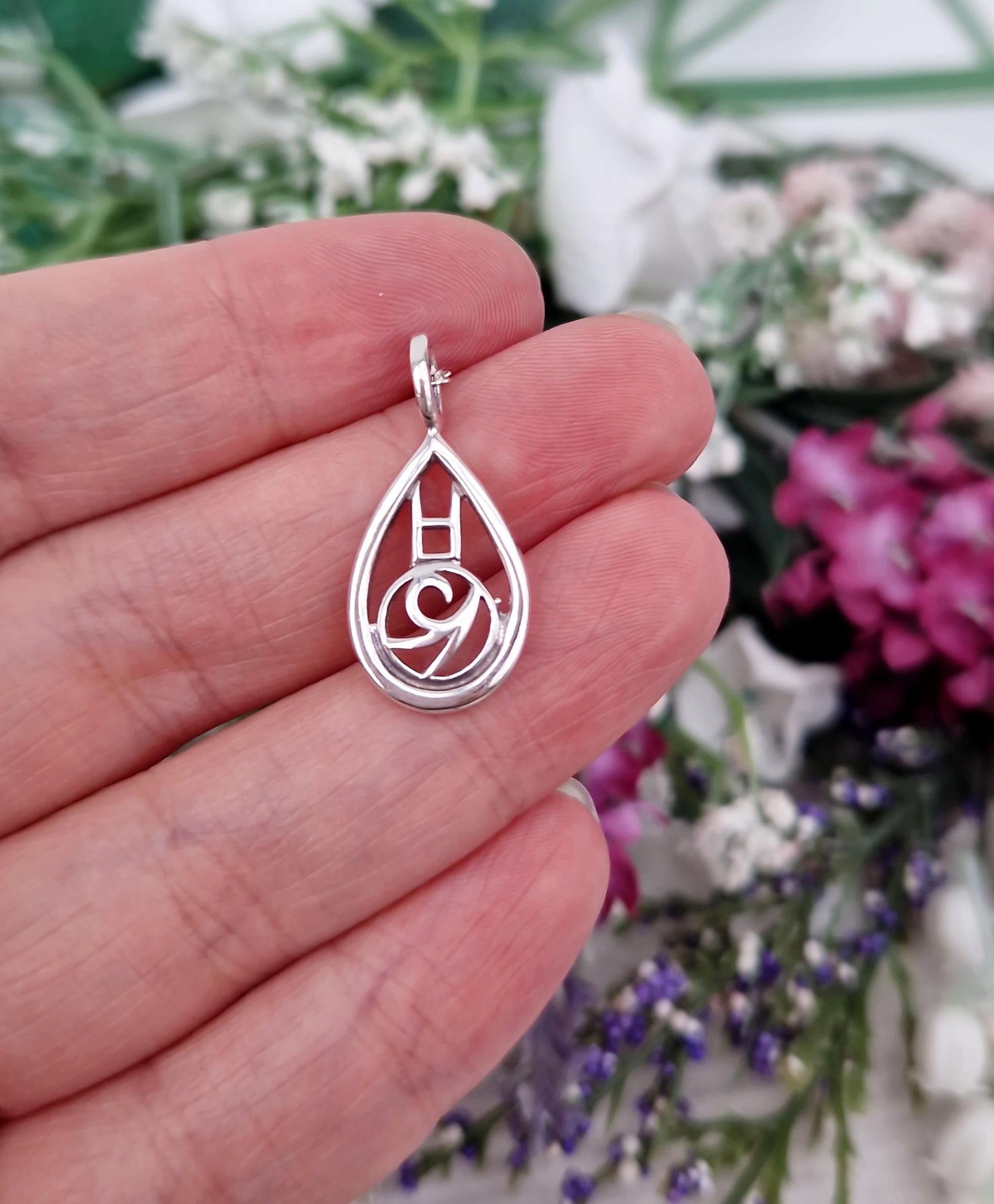 Vintage Sterling Silver Charles Rennie Mackintosh Glasgow Rose Pendant Necklace 925