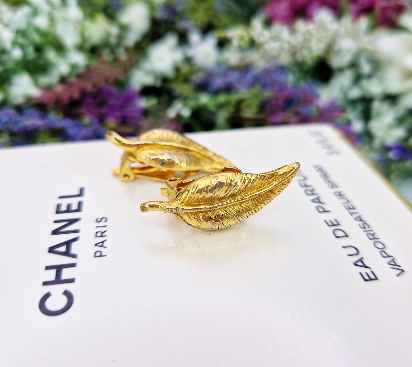 Vintage Gold Plated Retro Bird or Angel Feather Detailed Clip On Earrings