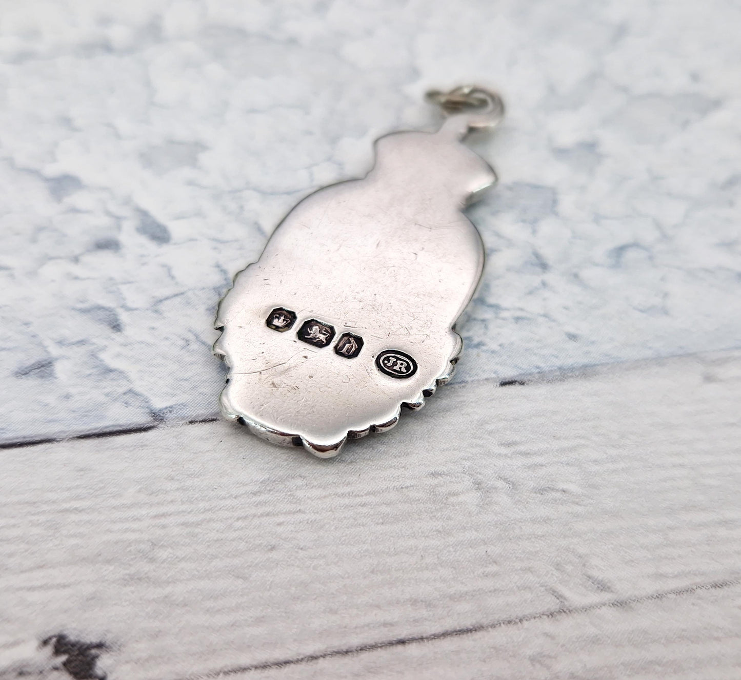 Antique 1878 Victorian Hallmarked Sterling Silver Unique Queen Victoria Fob Pendant