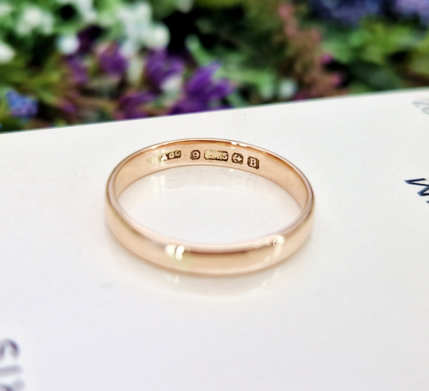 Antique Art Deco 1926 Hallmarked 9ct Gold Plain Wedding Band Ring / Size L or 6