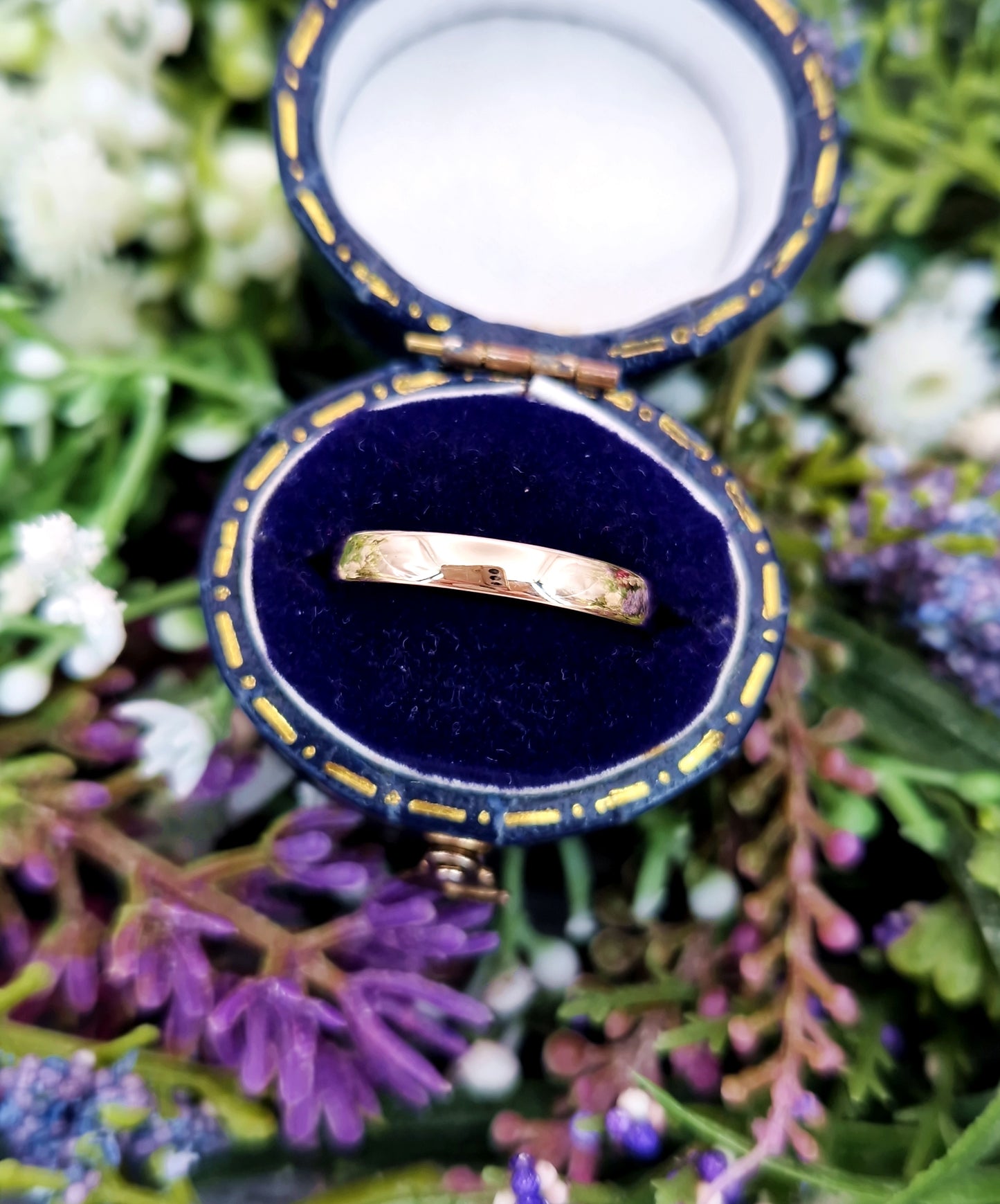 Antique Art Deco 1926 Hallmarked 9ct Gold Plain Wedding Band Ring / Size L or 6