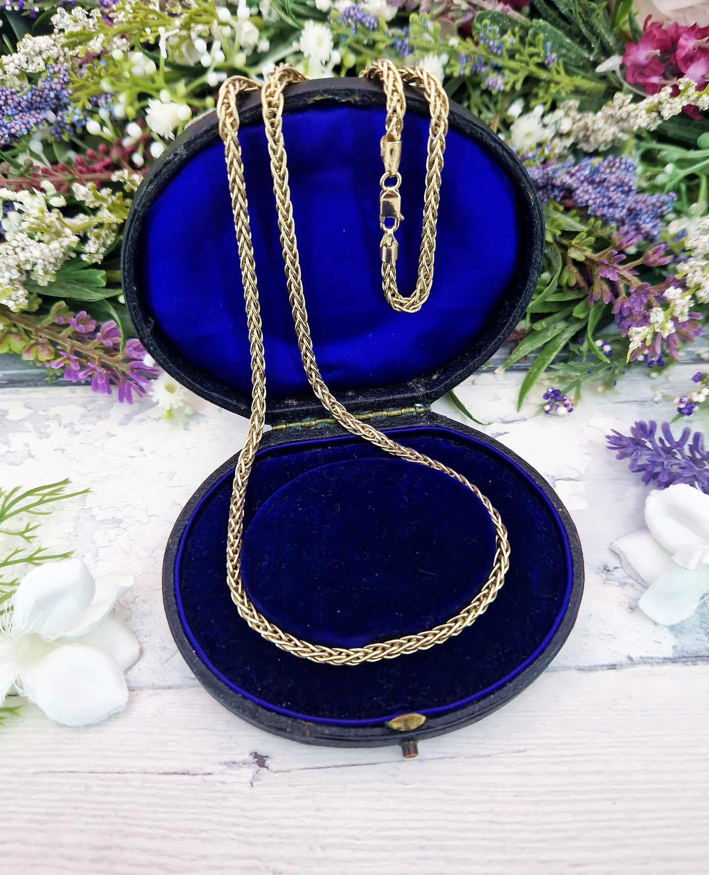 Vintage 9ct Yellow Gold on Sterling Silver Italian 22" Long Necklace Chain / 24.8 grams