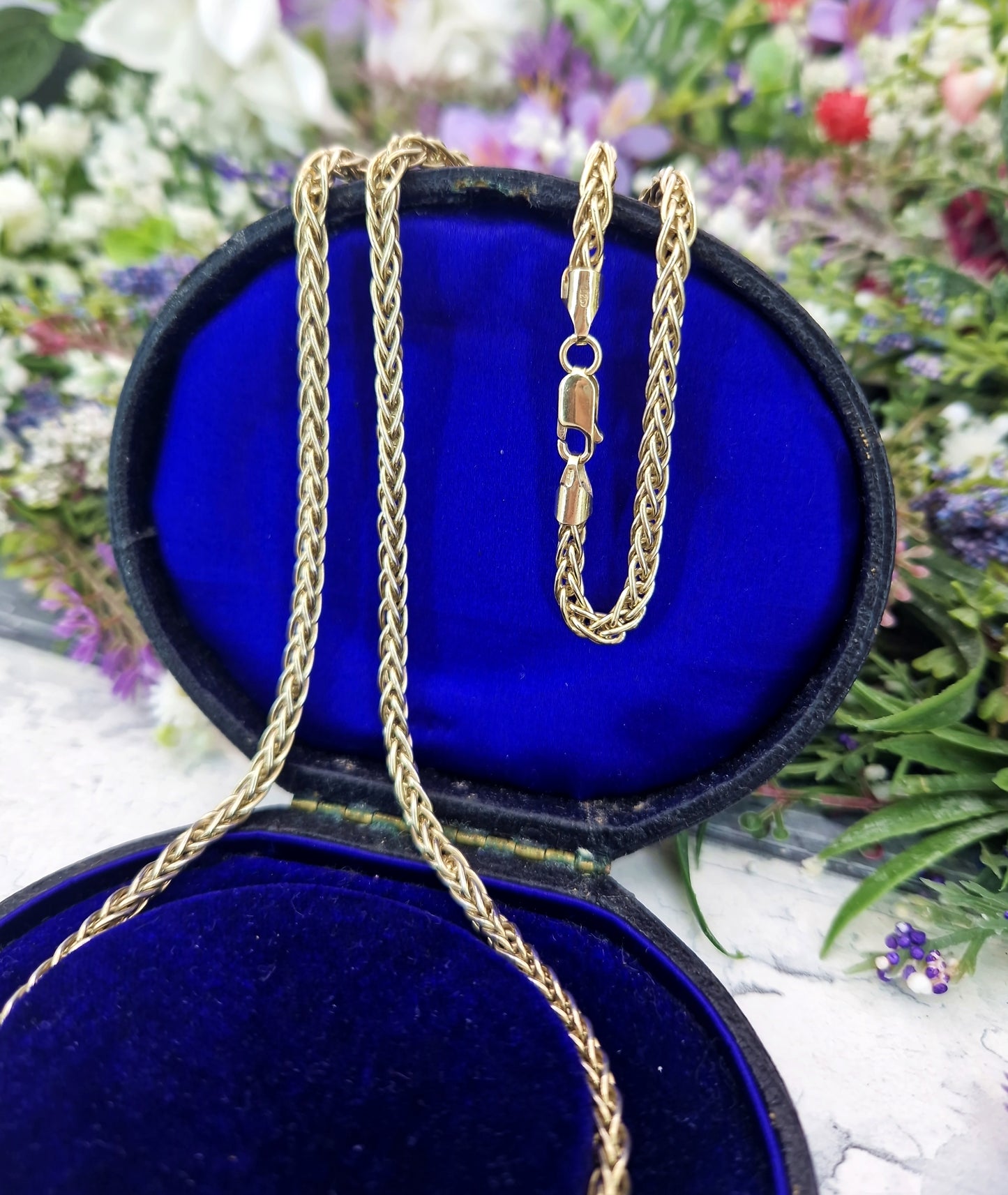 Vintage 9ct Yellow Gold on Sterling Silver Italian 22" Long Necklace Chain / 24.8 grams