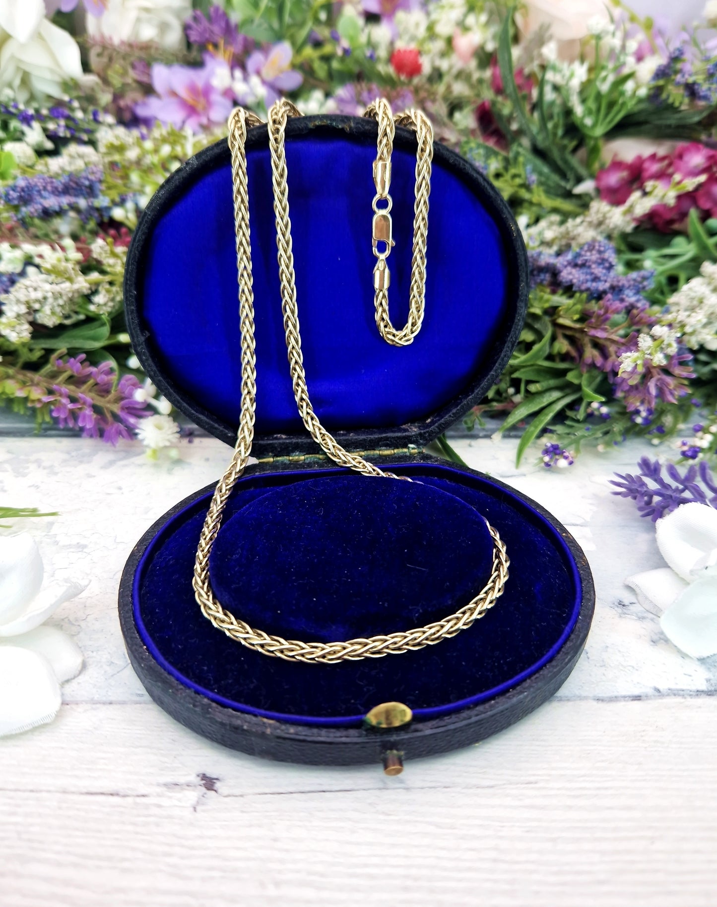 Vintage 9ct Yellow Gold on Sterling Silver Italian 22" Long Necklace Chain / 24.8 grams