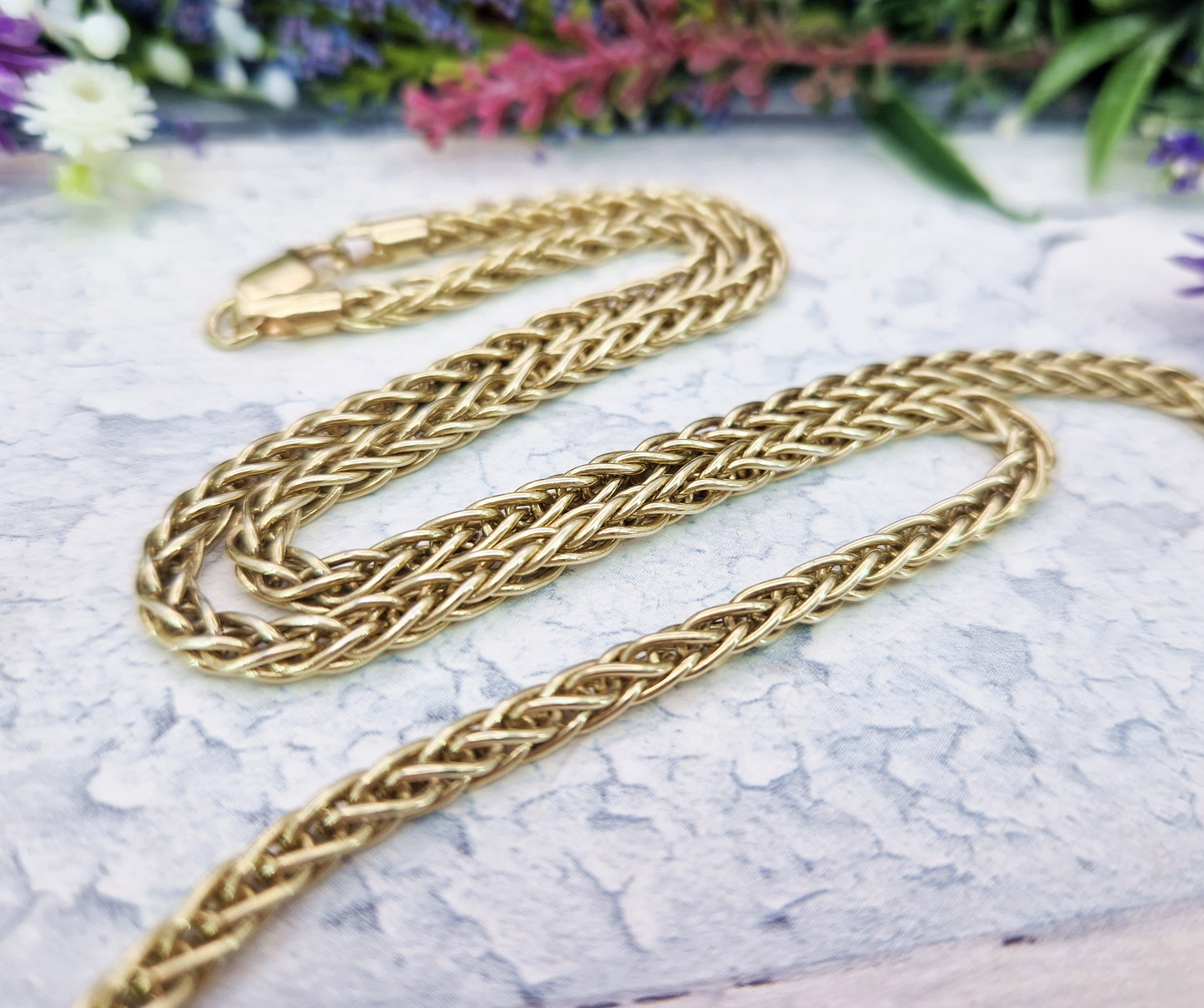 Vintage 9ct Yellow Gold on Sterling Silver Italian 22" Long Necklace Chain / 24.8 grams