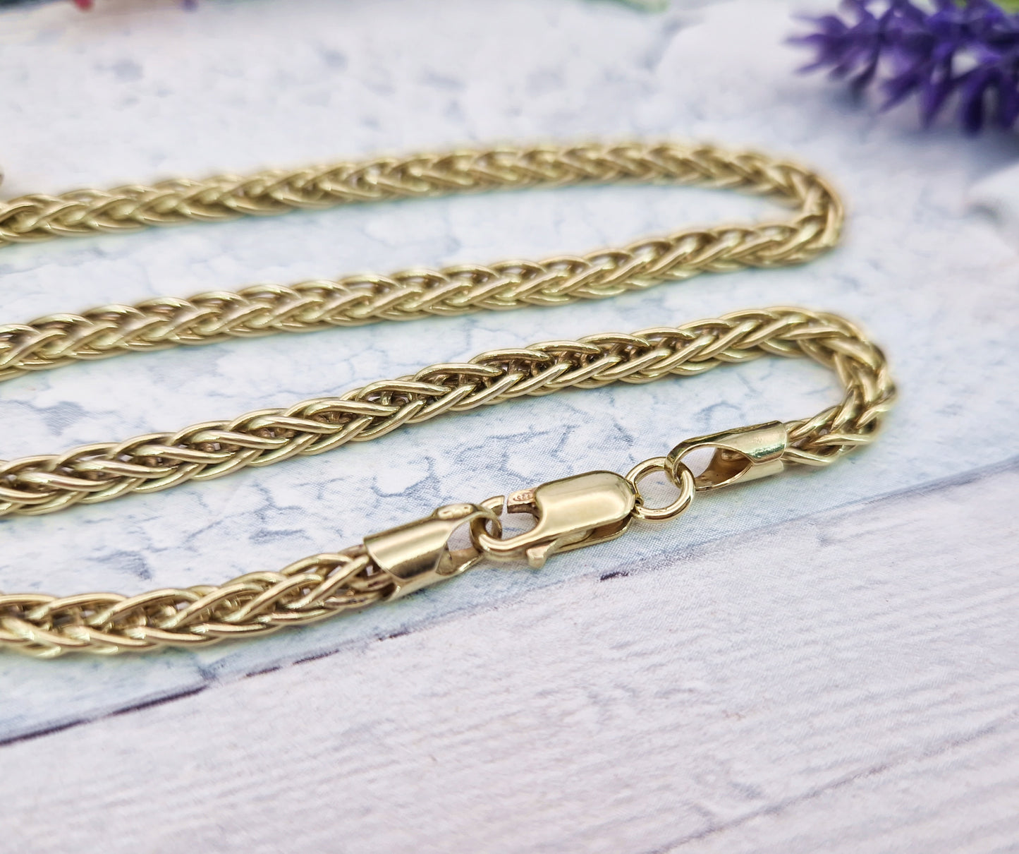 Vintage 9ct Yellow Gold on Sterling Silver Italian 22" Long Necklace Chain / 24.8 grams
