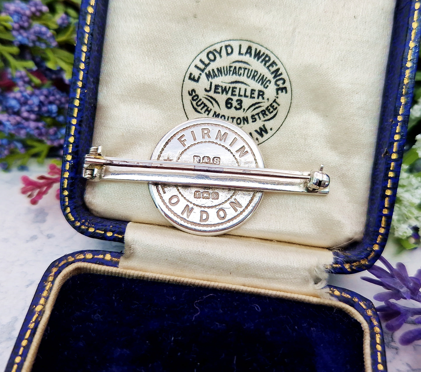 Antique Art Deco 1923 Sterling Silver Firmin and Sons Engraved Fox Brooch Pin