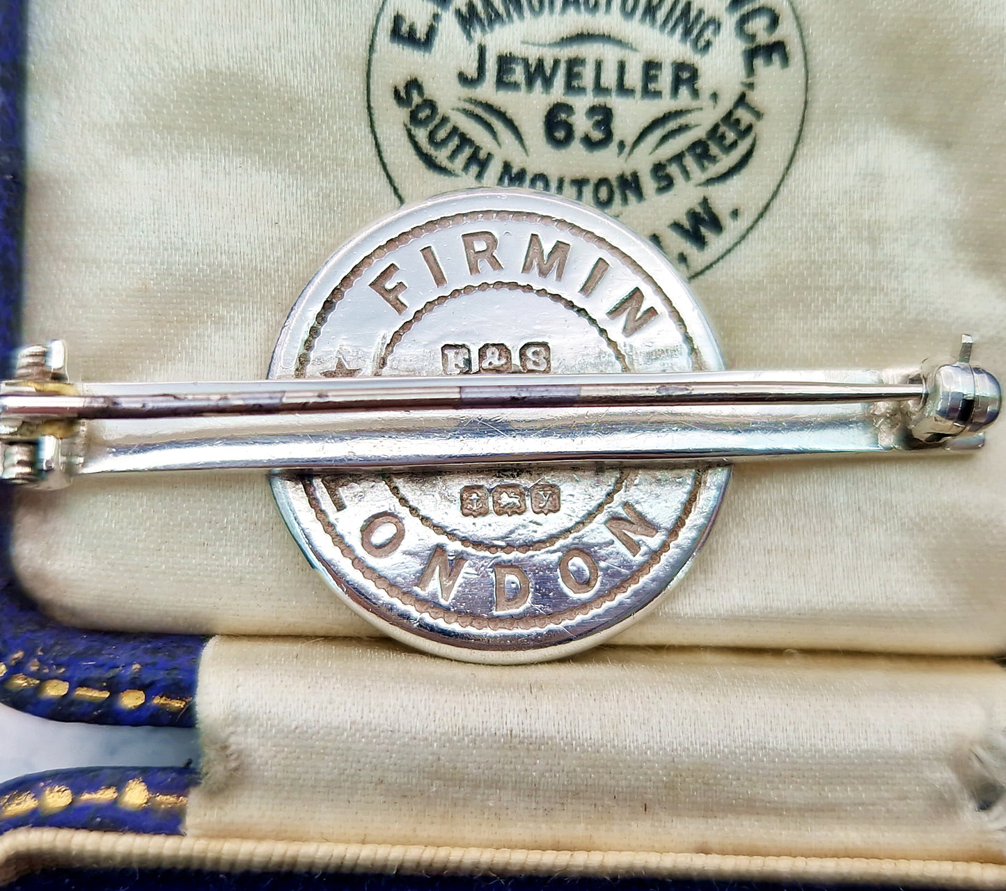 Antique Art Deco 1923 Sterling Silver Firmin and Sons Engraved Fox Brooch Pin