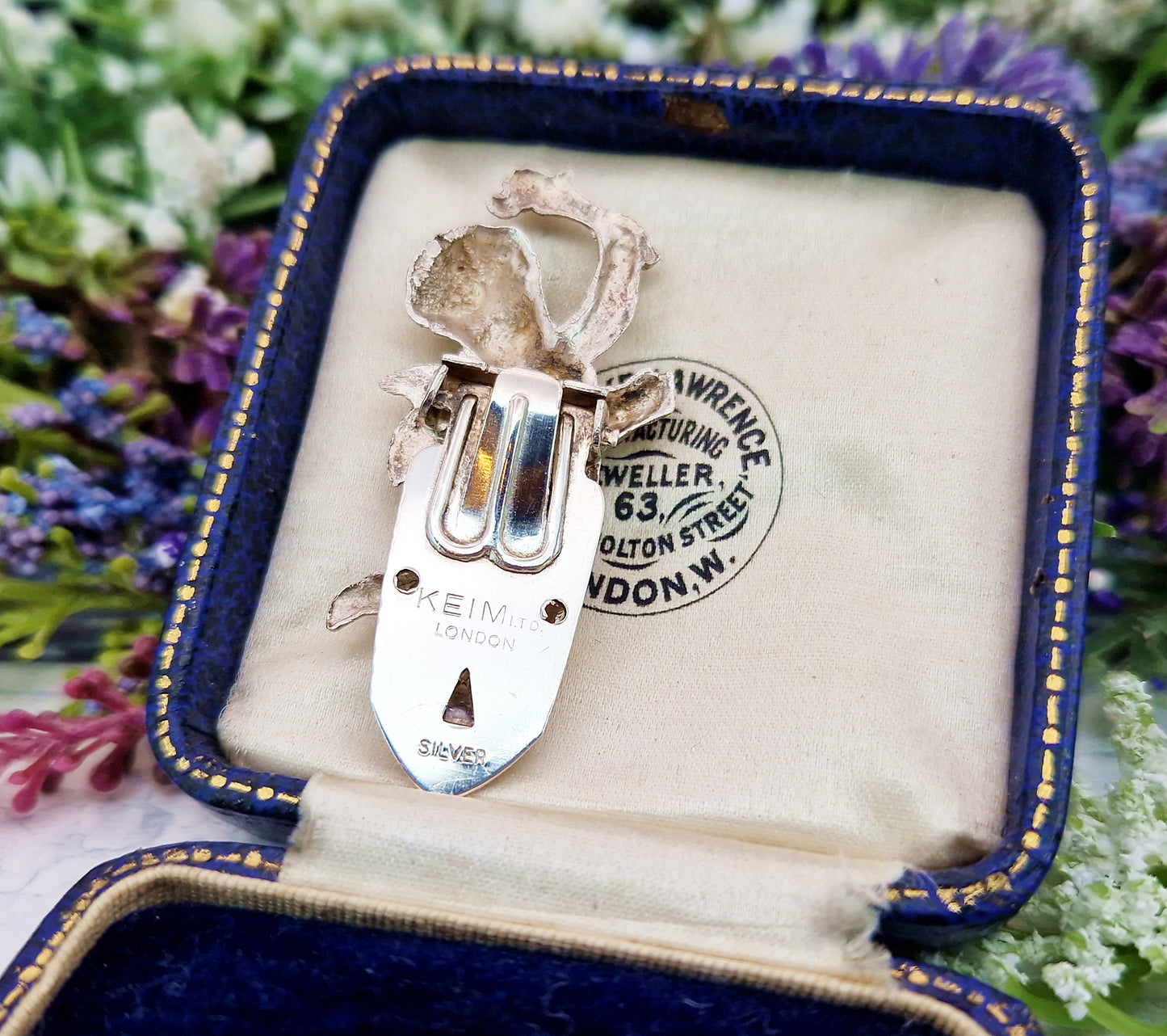 Vintage French Sterling Silver Sculpted Cherub Dress Clip by KEIM Ltd London