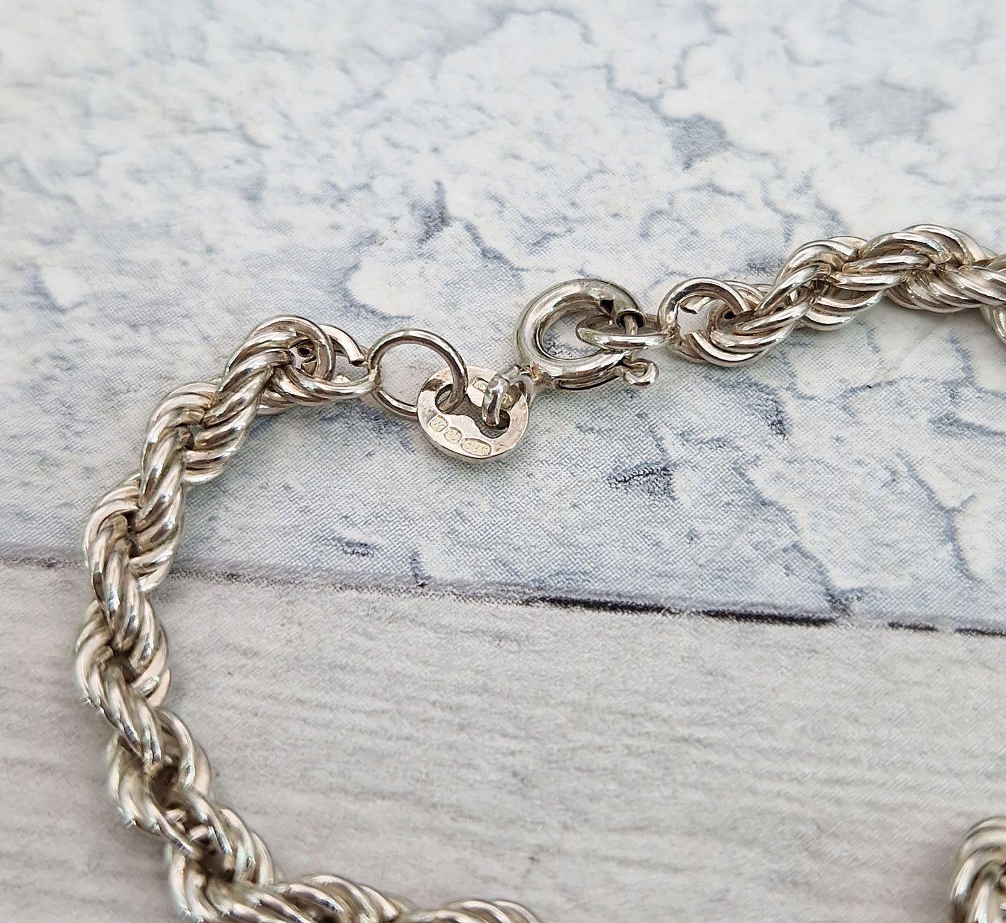 Vintage 1987 Solid Sterling Silver 25" Long Twisted Rope Necklace Chain / 11 grams