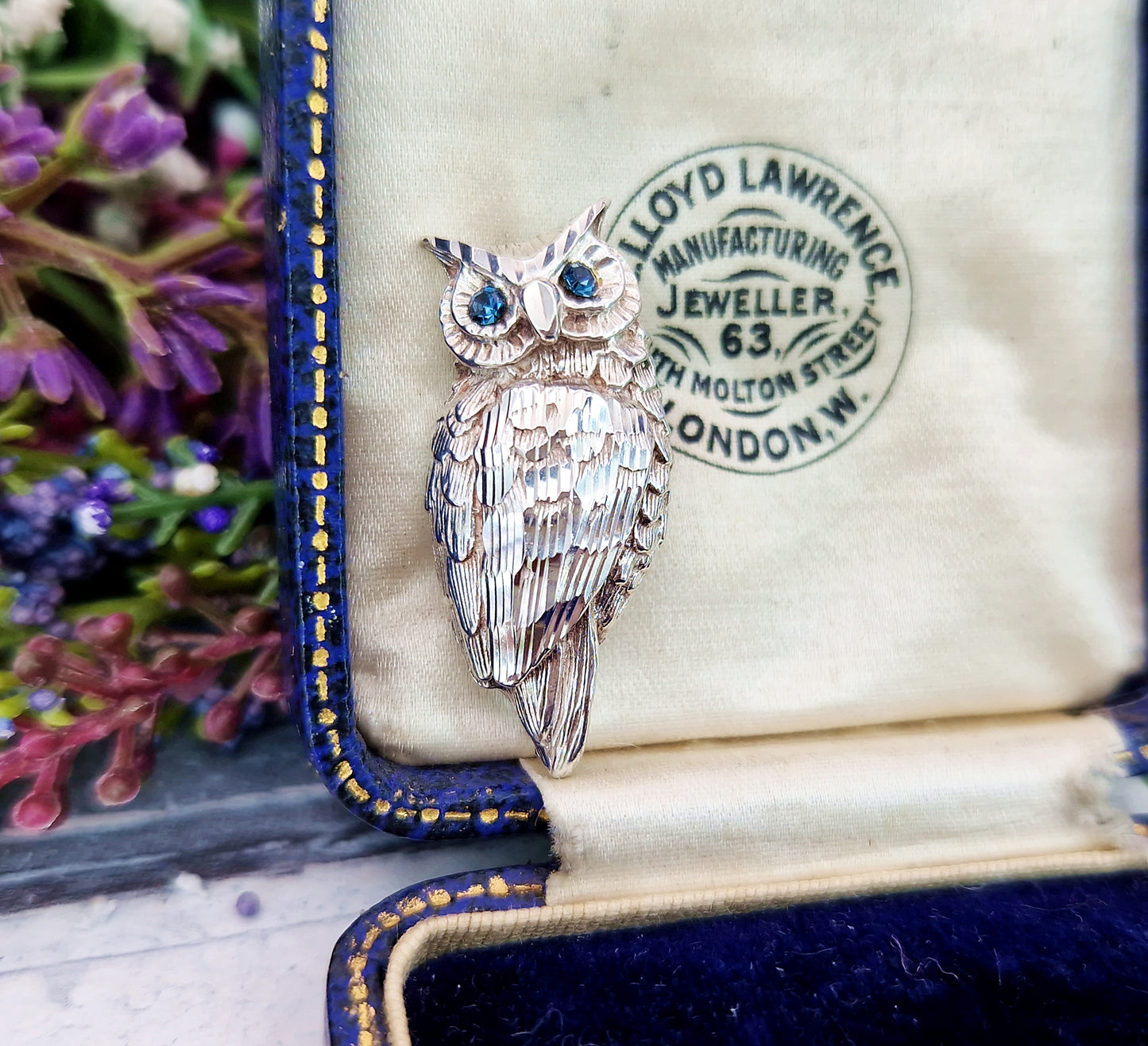 Vintage Sterling Silver Detailed Woodland Owl Brooch Pin