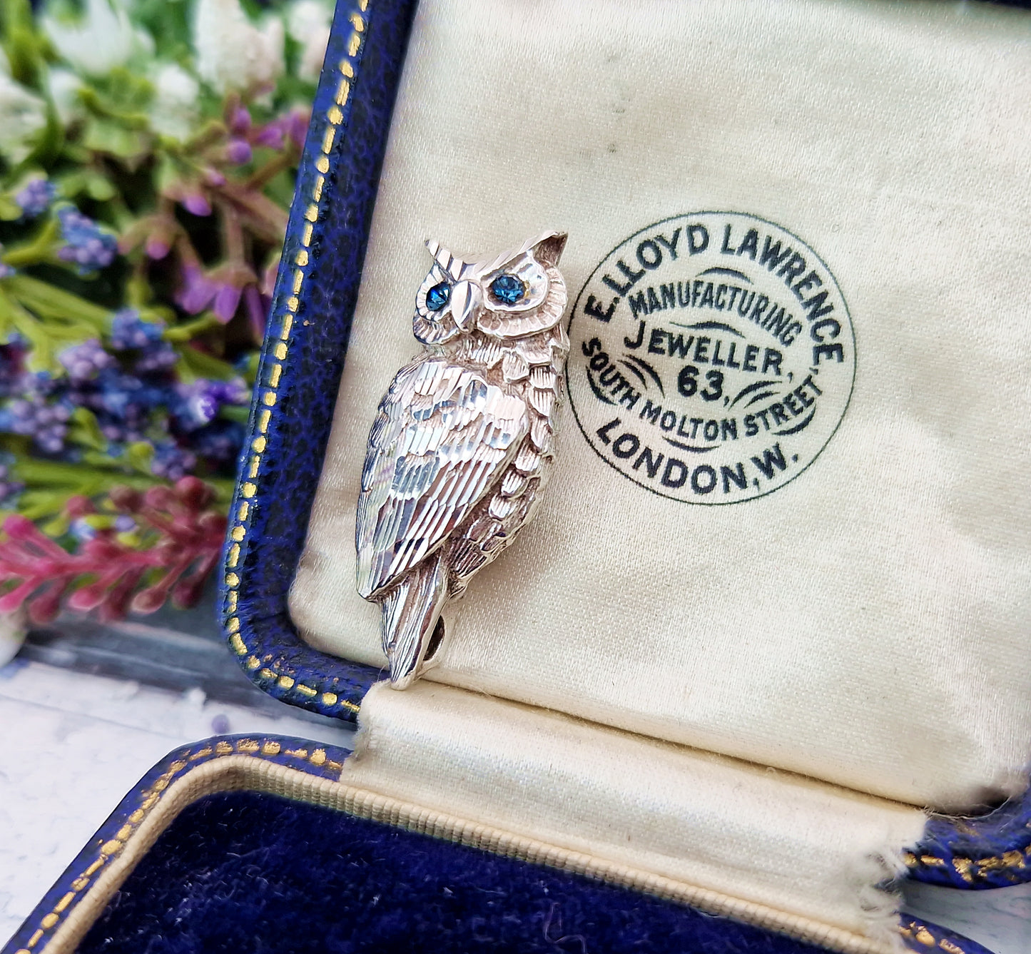 Vintage Sterling Silver Detailed Woodland Owl Brooch Pin