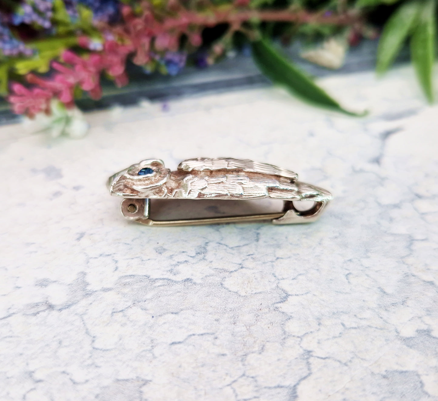 Vintage Sterling Silver Detailed Woodland Owl Brooch Pin
