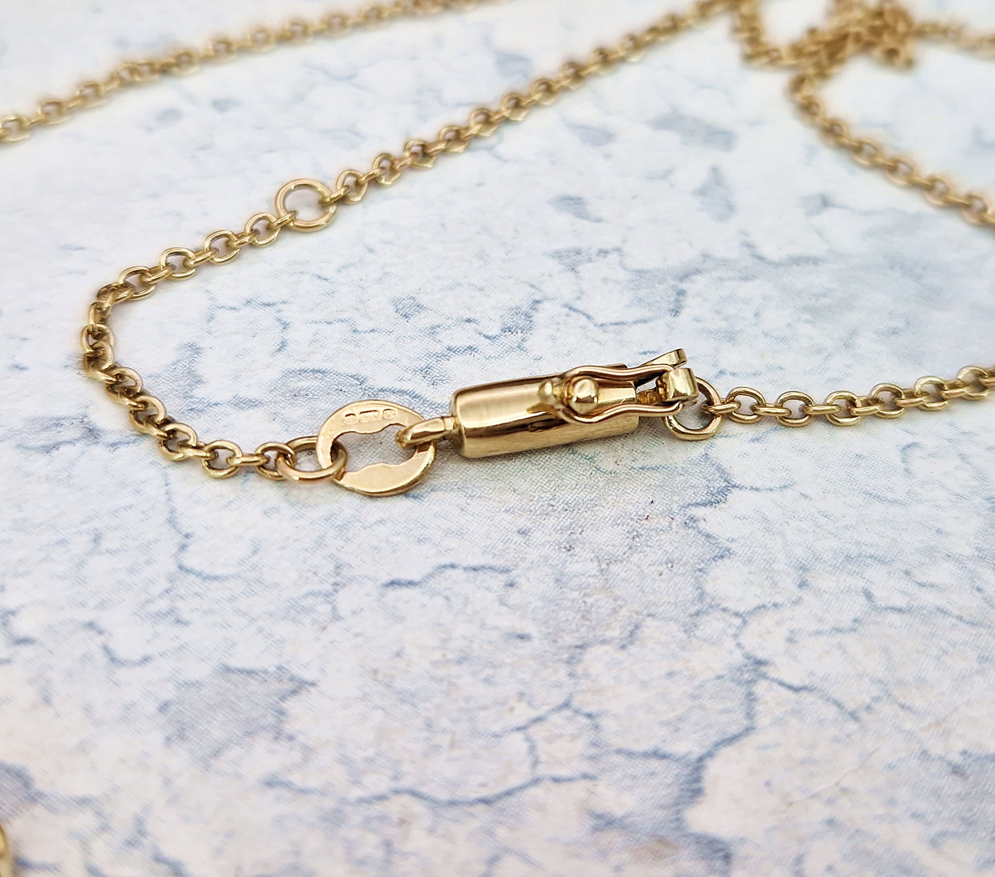 Vintage Solid 9ct Yellow Gold Opal and Diamond Winding Vine and Leaf Necklace / 9 grams