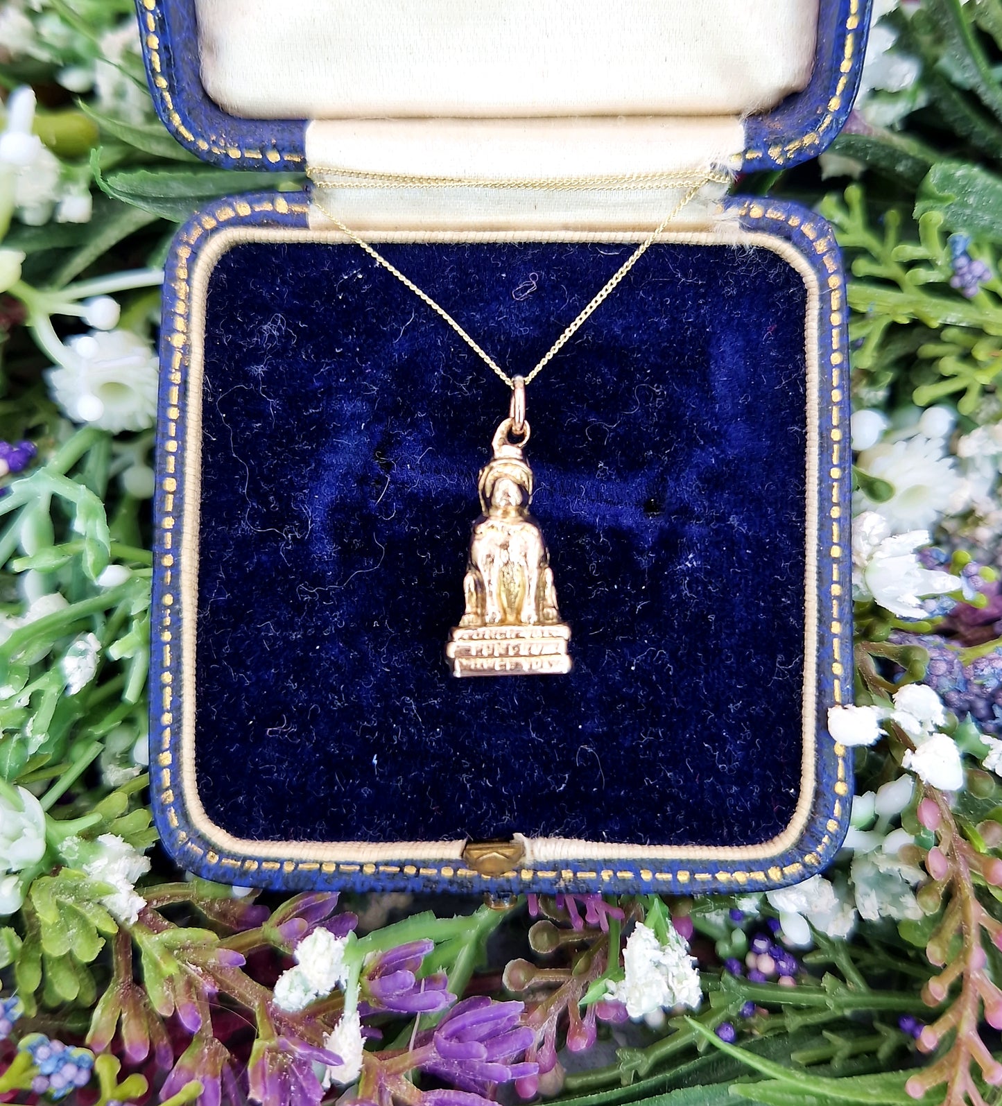 Antique Victorian 9ct Gold Cased Punch Magazine Figural Bulldog with Ruff, Top Hat and Books Charm Pendant