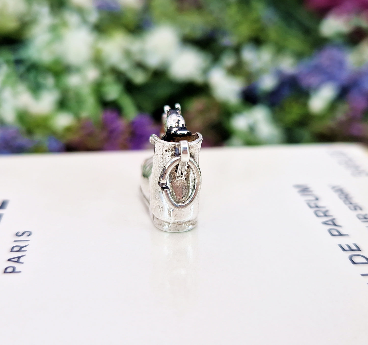 Vintage Sterling Silver Miniature 3D Enamel Mice on a Boot Charm Pendant