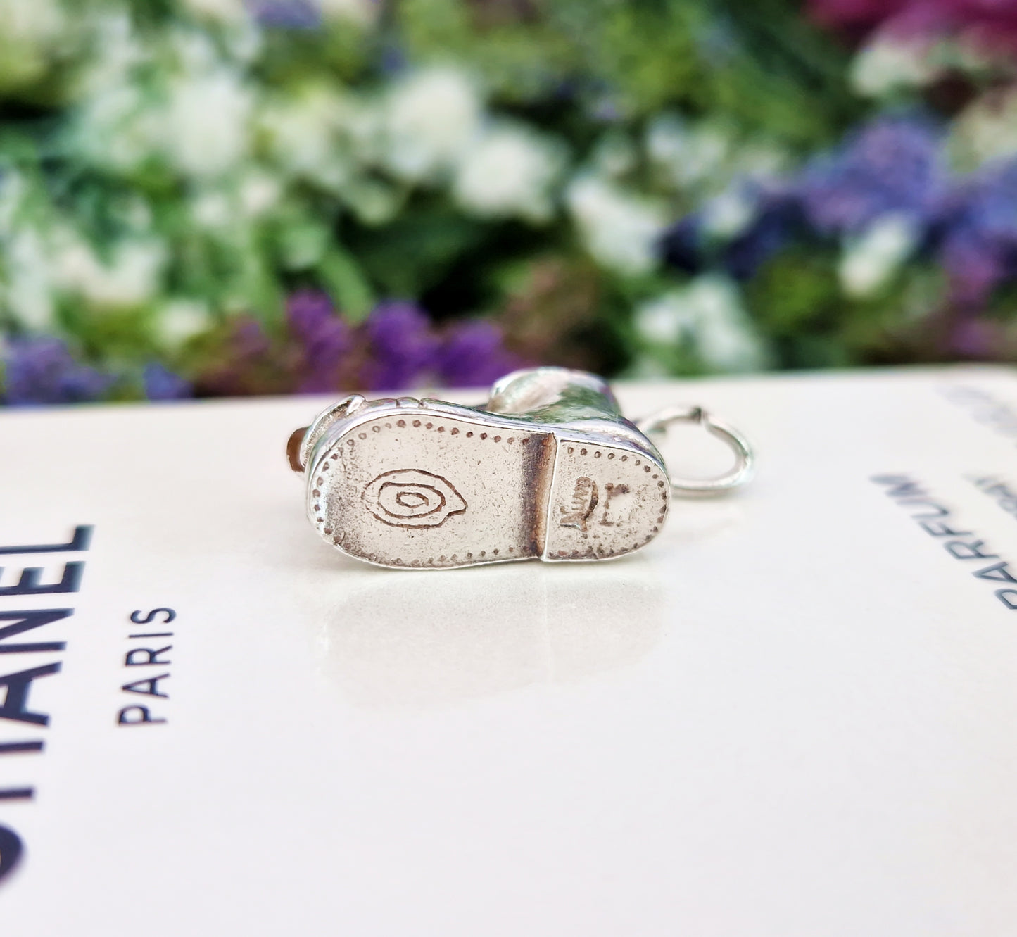 Vintage Sterling Silver Miniature 3D Enamel Mice on a Boot Charm Pendant