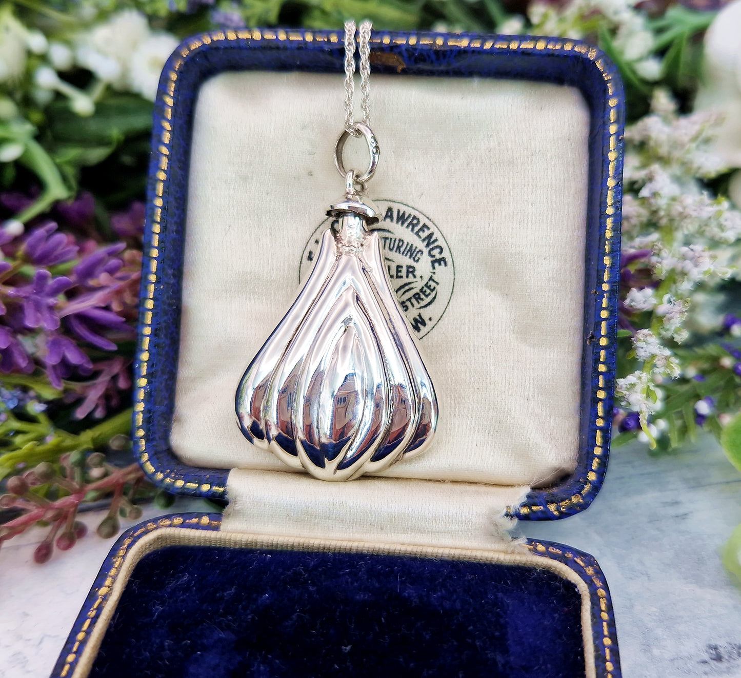 Vintage Sterling Silver Whimsical Perfume Bottle Vial Pendant Necklace
