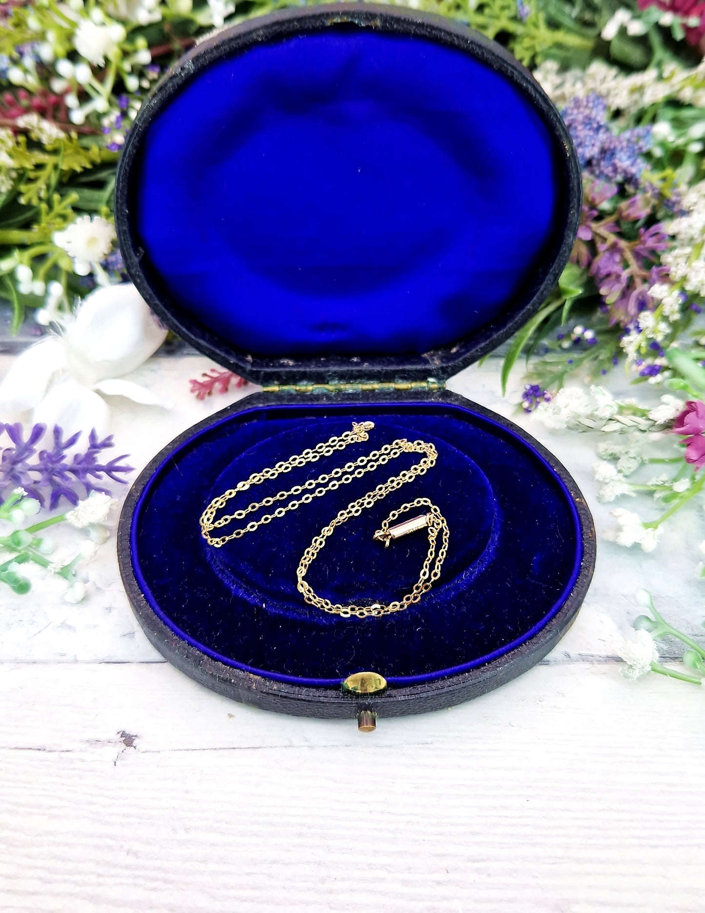 Vintage 1950's Solid 9ct Yellow Gold 17" Dainty Cable Necklace Chain for Pendant / 1.1 grams