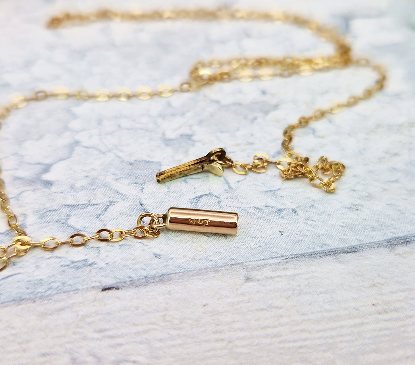 Vintage 1950's Solid 9ct Yellow Gold 17" Dainty Cable Necklace Chain for Pendant / 1.1 grams
