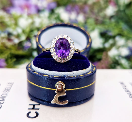 Vintage 1986 9ct Yellow Gold White Pearl and Blue Lapis Lazuli Bead Ring / Size Q or 8.5