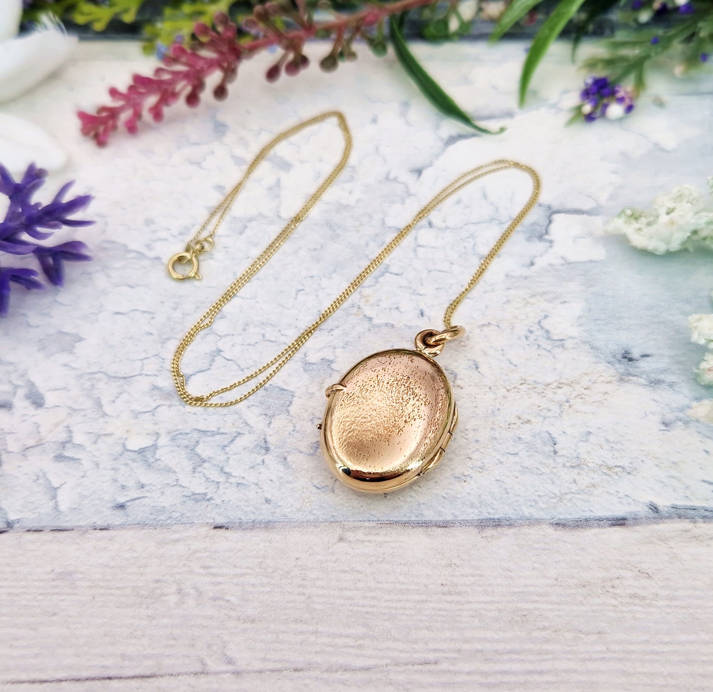 Antique Art Nouveau Gold Tone White Pearl Star Oval Locket Pendant