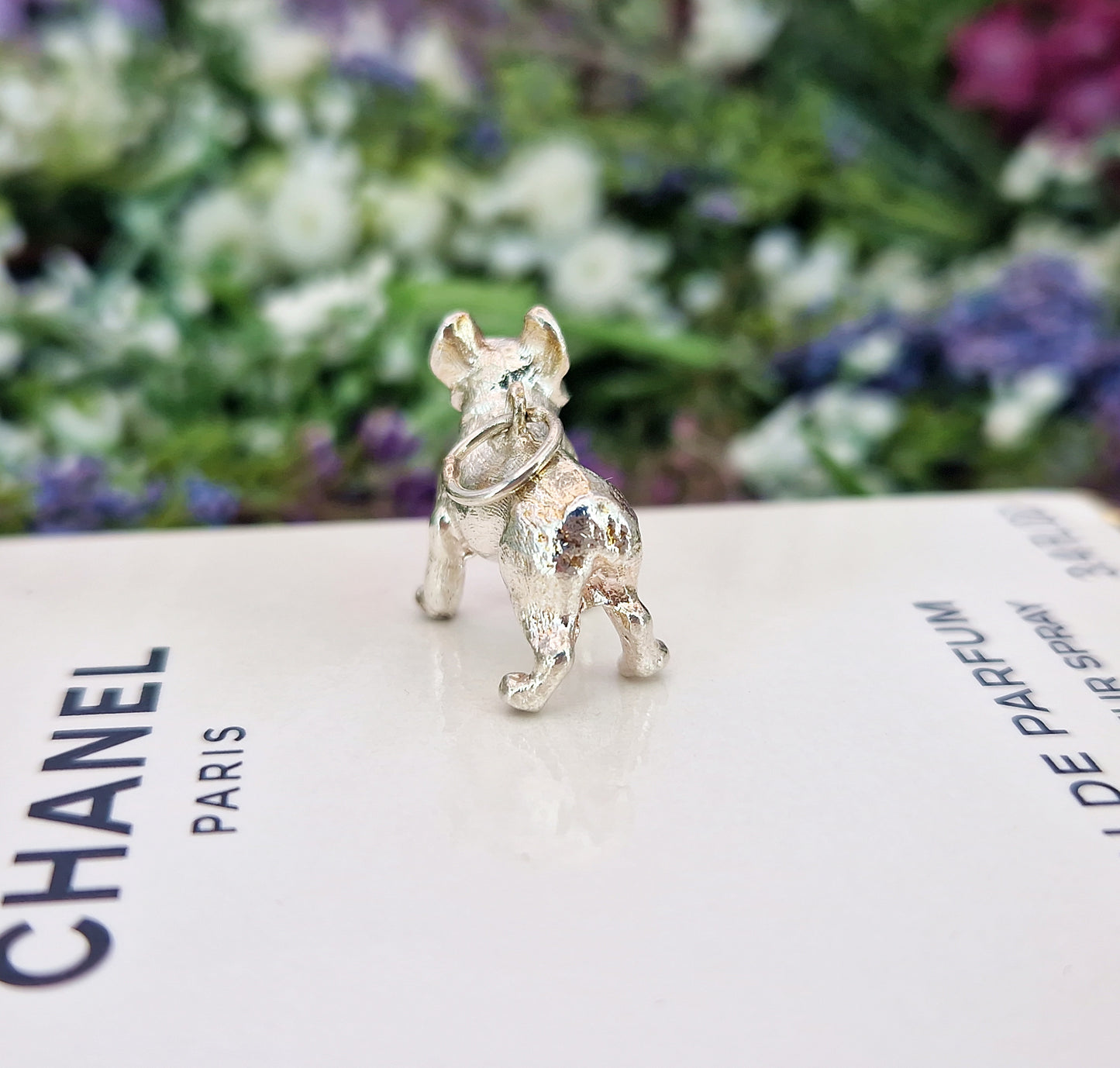 Vintage Sterling Silver Miniature 3D Detailed French Bulldog Charm Pendant