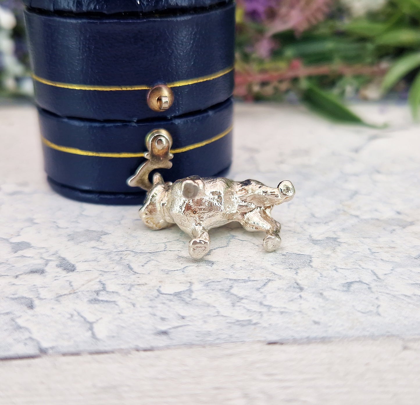 Vintage Sterling Silver Miniature 3D Detailed French Bulldog Charm Pendant