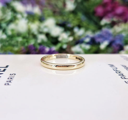 Vintage 1951 Hallmarked 9ct Yellow Gold Fidelity Wedding Band Ring / Size M or 6.5