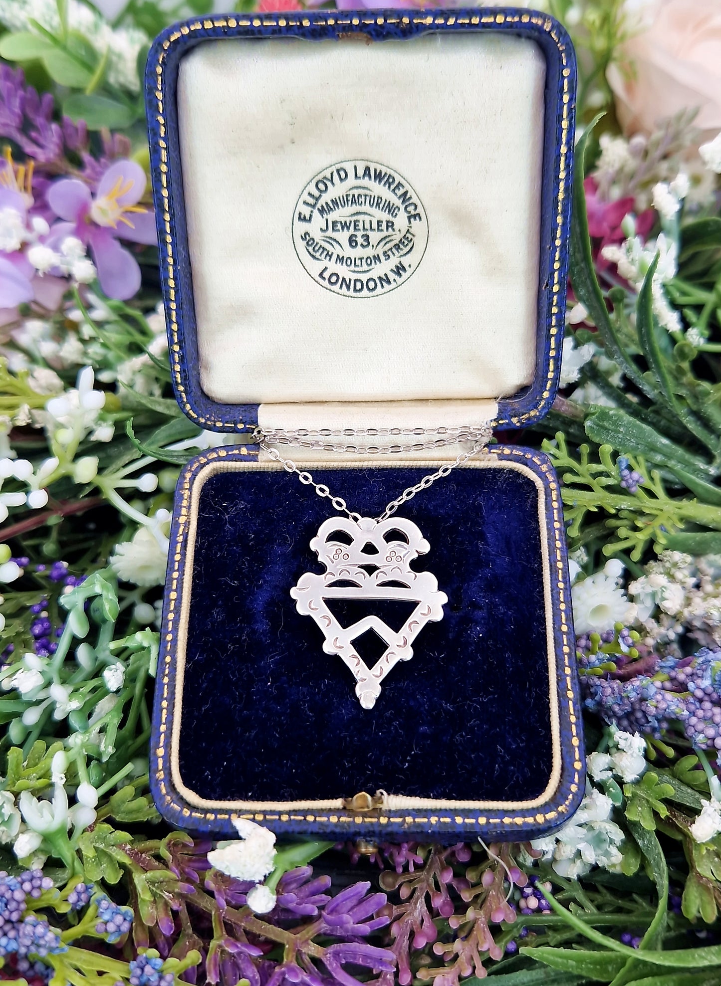 Vintage 1978 Sterling Silver Scottish Luckenbooth Inspired Heart Pendant Necklace