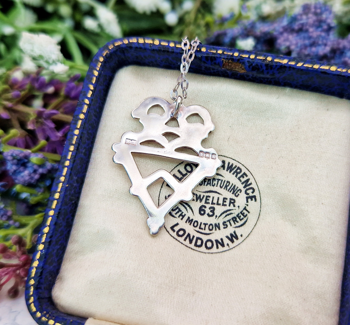 Vintage 1978 Sterling Silver Scottish Luckenbooth Inspired Heart Pendant Necklace