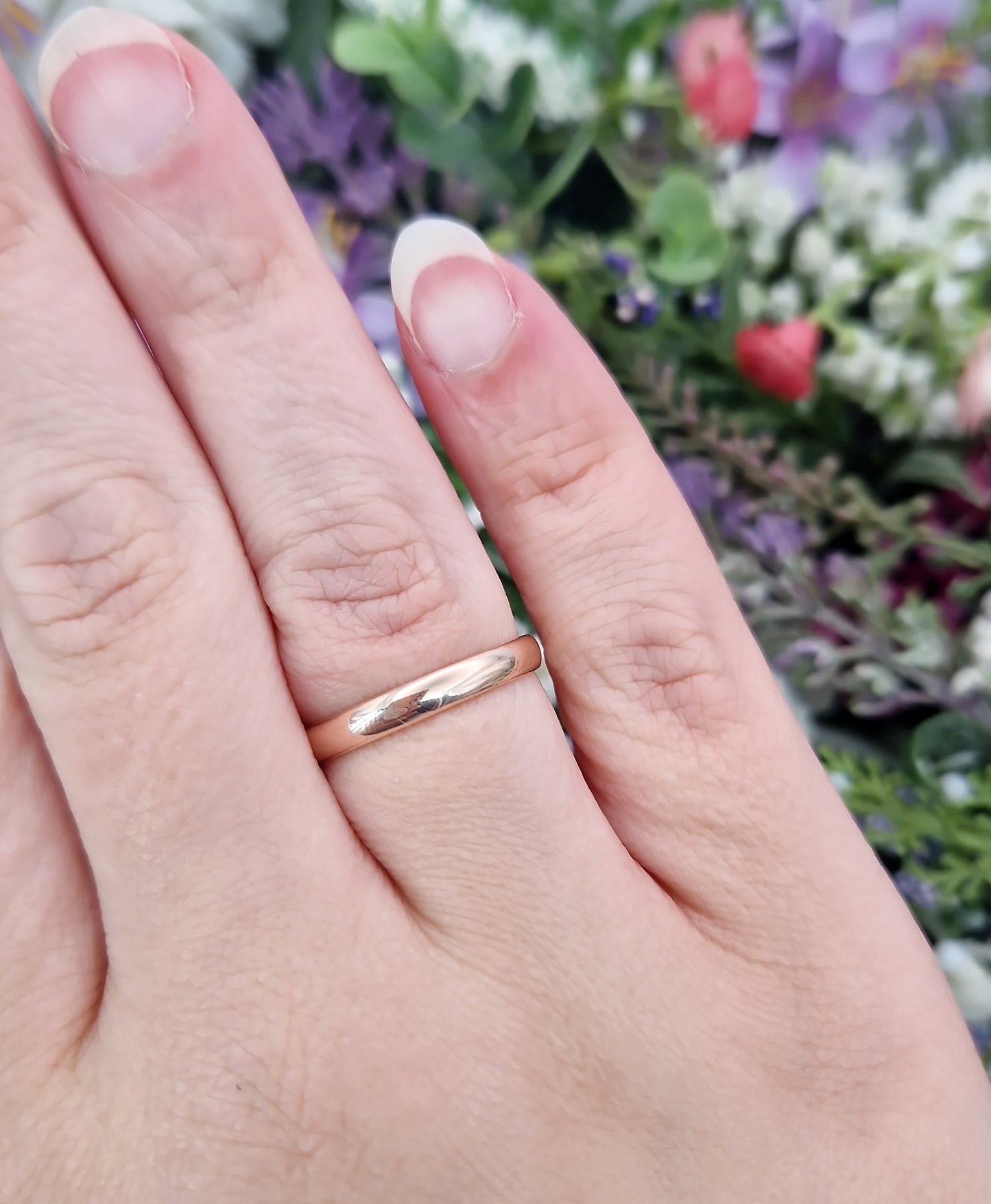 Antique 1903 Hallmarked 9ct Gold Plain Wedding Band Ring / Size R or 9