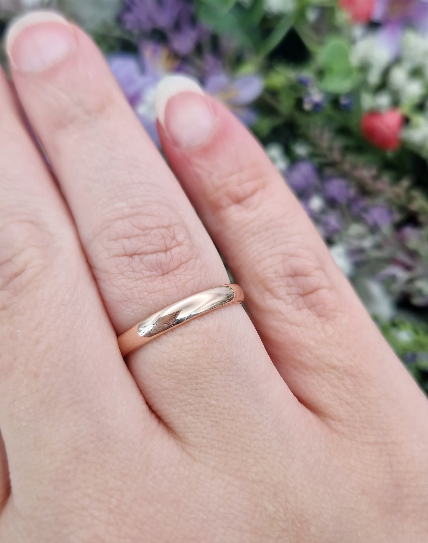 Antique 1903 Hallmarked 9ct Gold Plain Wedding Band Ring / Size R or 9