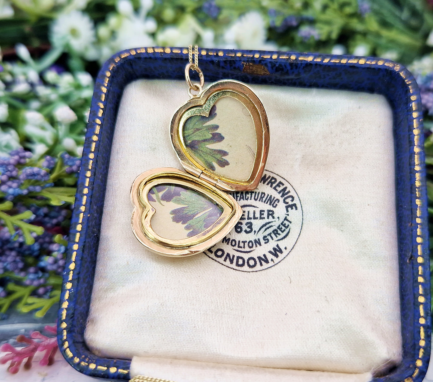 Antique Art Deco 9ct Yellow Gold Unique Ornate Love Heart Locket Pendant