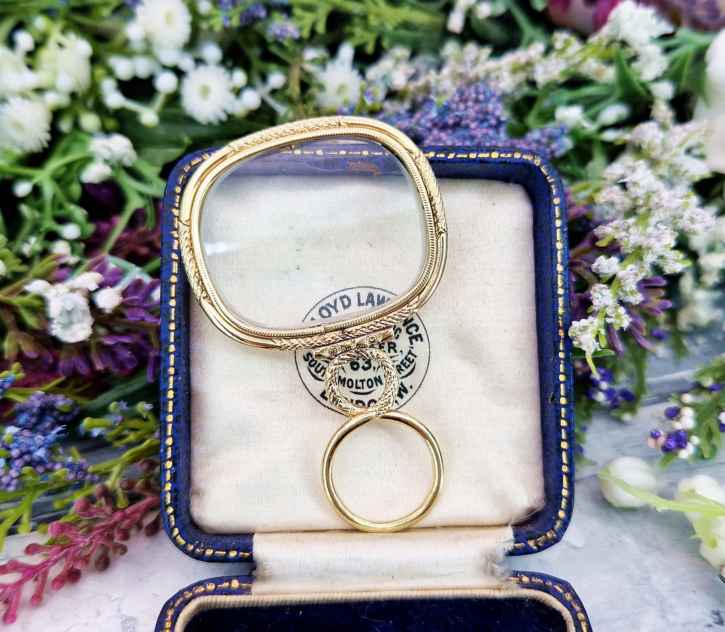 Antique Victorian Gold Ornate Quizzing Magnifying Glass Fob Pendant
