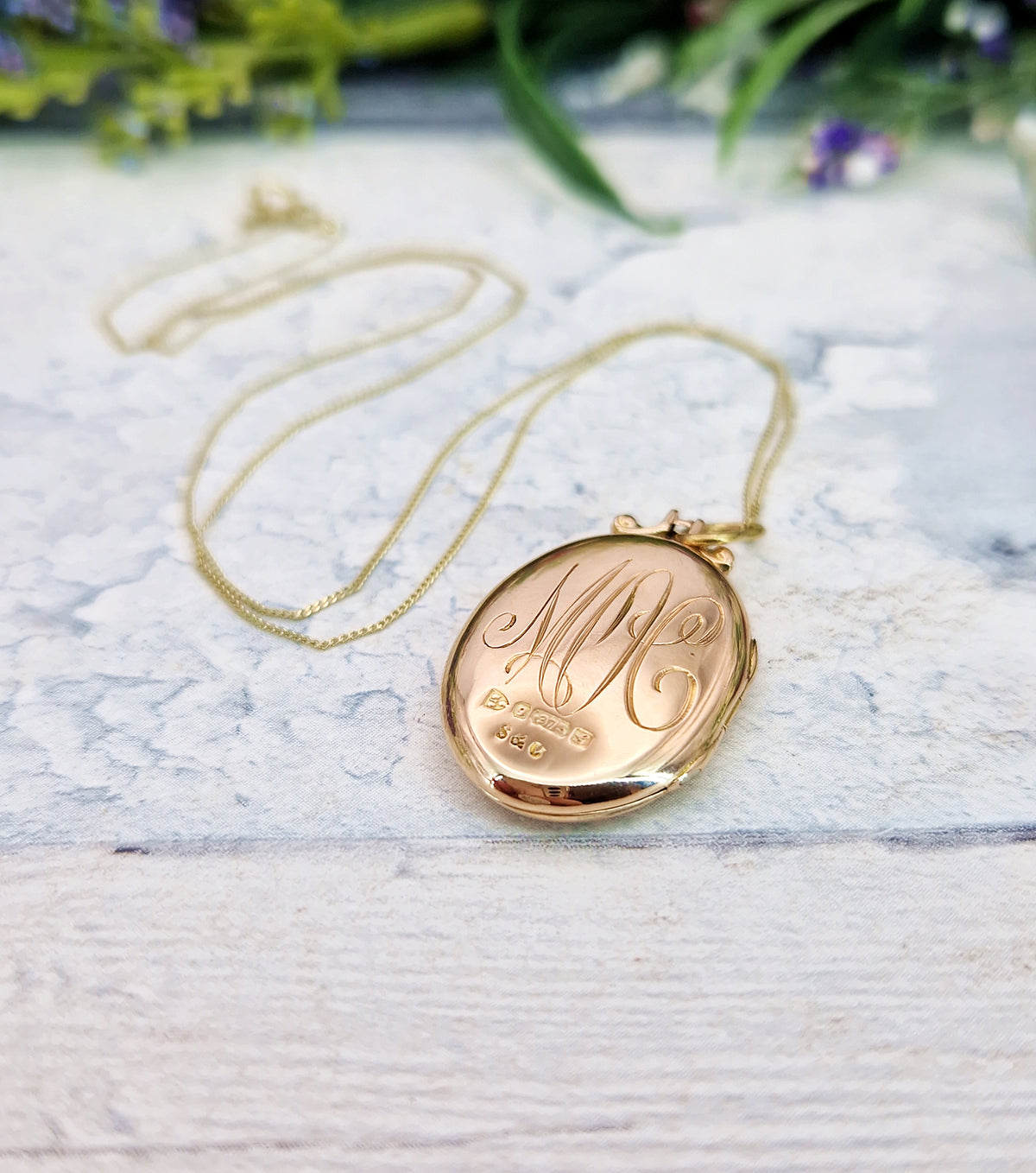 Antique 1907 Art Nouveau Solid Yellow 9ct Gold White Pearl Starry Sky Locket Pendant