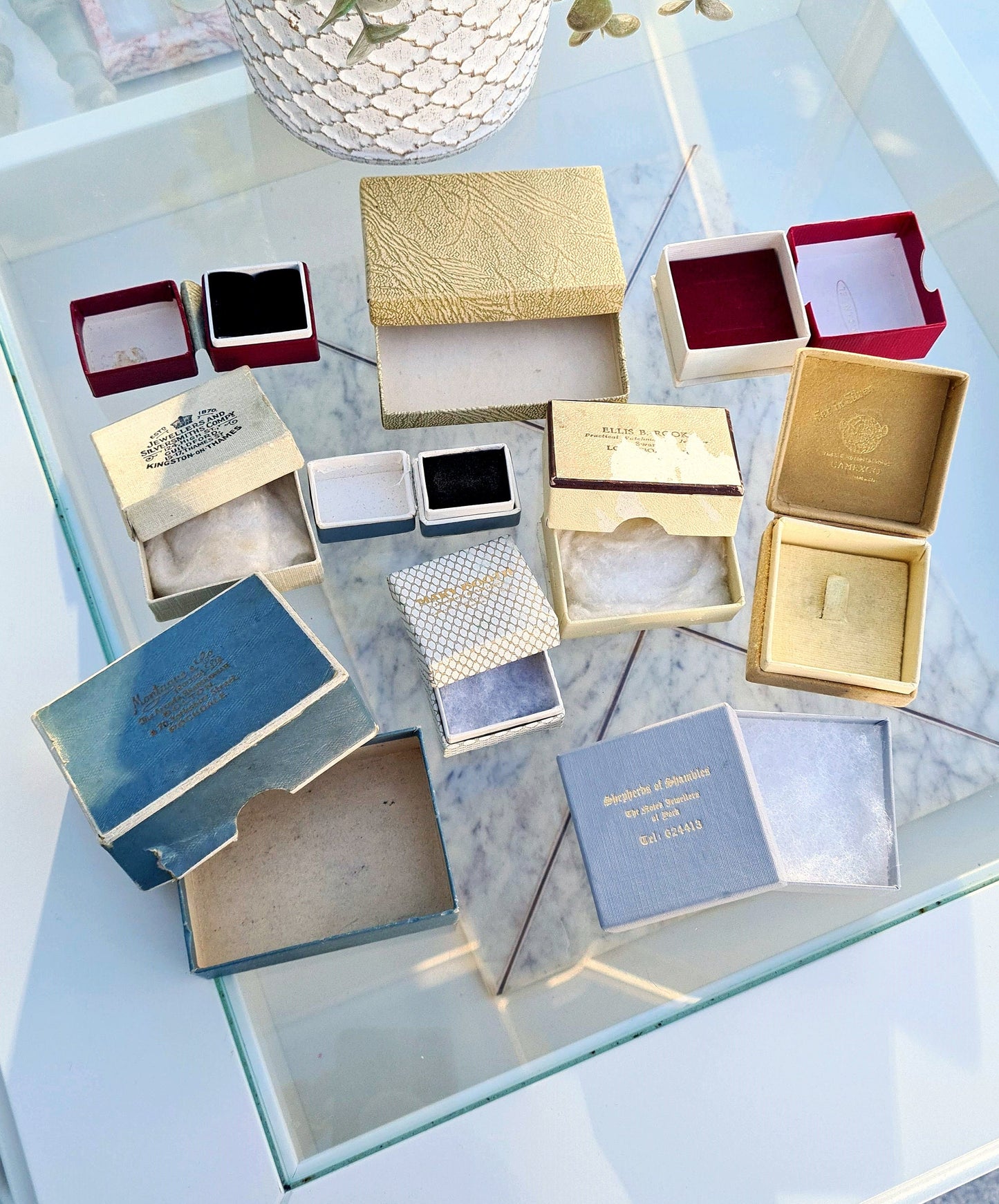 Collection of 10 Sweet Vintage Card Jewellery Boxes for Display Collection Gift