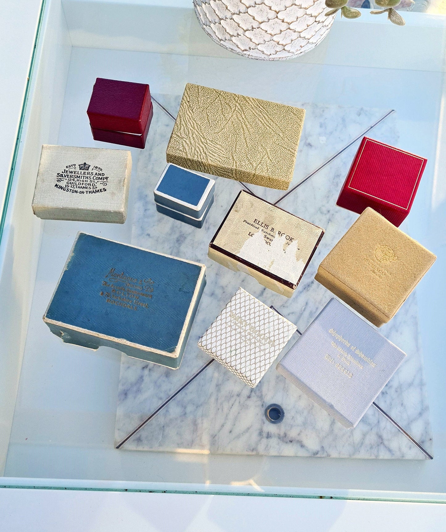 Collection of 10 Sweet Vintage Card Jewellery Boxes for Display Collection Gift