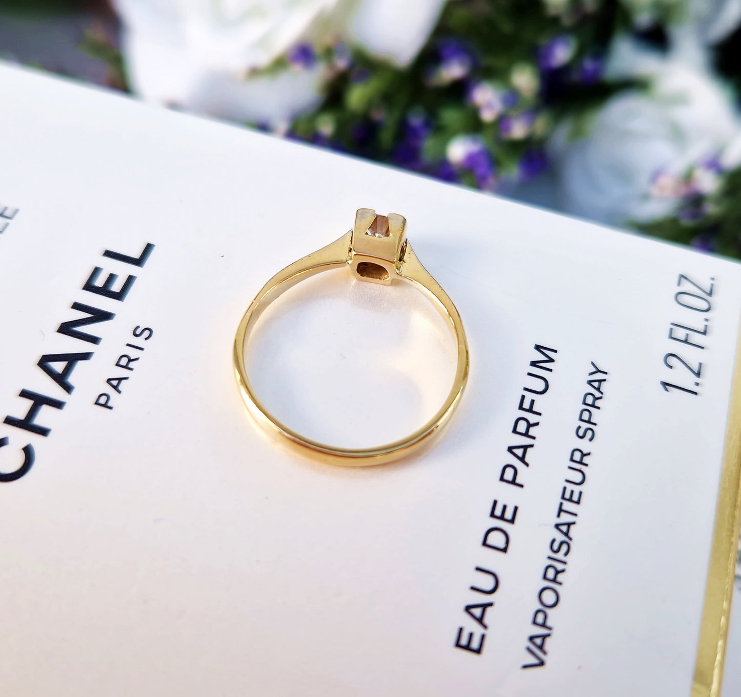 Antique Art Deco 18ct Gold Platinum Transitional Round Cut Diamond Solitaire Engagement Ring / Size K 1/2 or 5.75