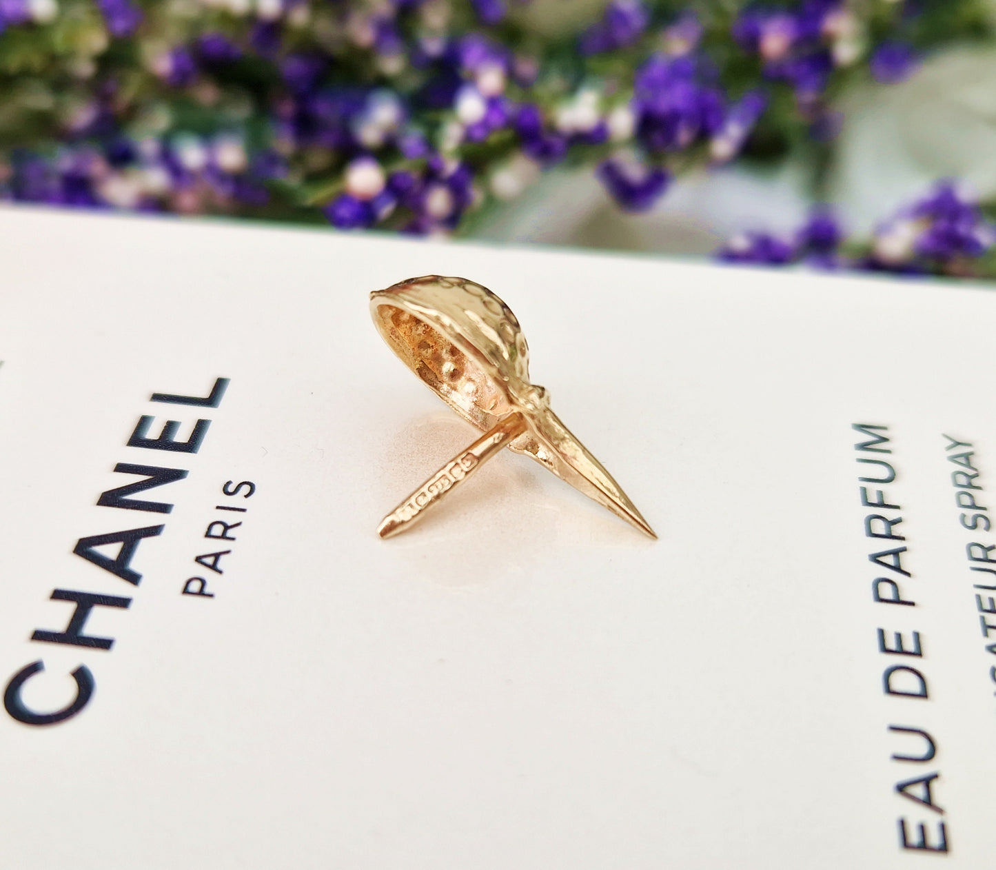 Vintage 1990 9ct Yellow Gold Tie Tack Pin Shaped Like Golf Ball and Tee